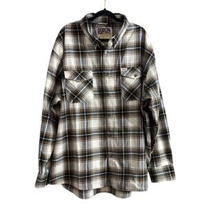 Dixxon Big Men's The Quint Flannel  Brown Black White Plaid Shirt Size 4XL